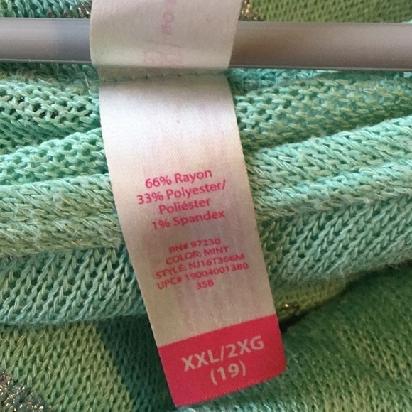 NO Boundaries long sleeve Top Juniors XXL mint green with silver anchors - Picture 5 of 8